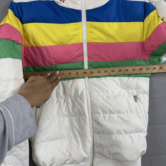 Perfect Moment Jacket Women Large Queenie Quilted Puffer Ski Rainbow Stripe Chic - Picture 14 of 16